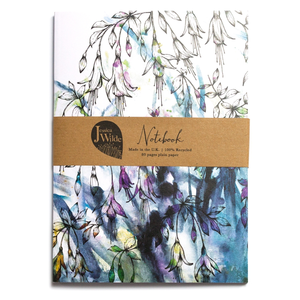 Midnight Botanica A5 Recycled Plain Notebook | by Jessica Wilde