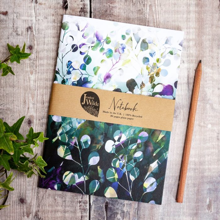 Midnight Botanica A5 Recycled Notebook | Plain | Jessica Wilde Design