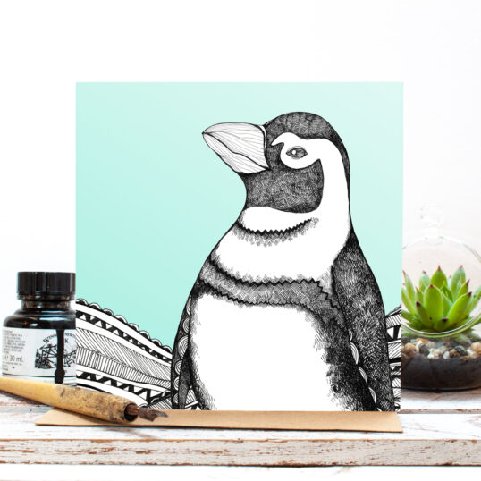 Christmas Penguin  Blank Greetings Card